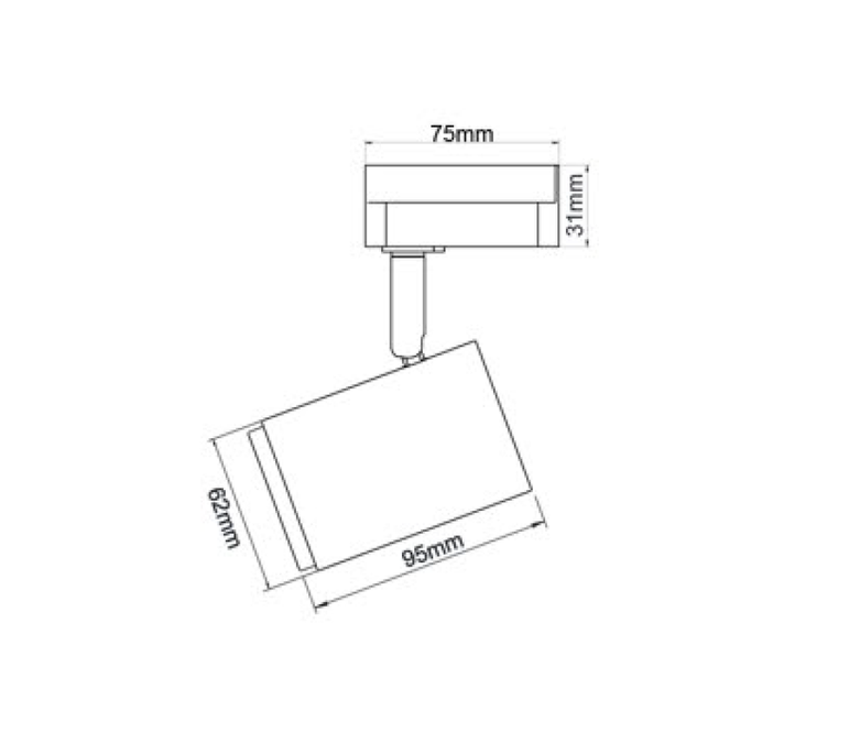 3A 15W LED Track Light Black