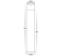 3A ST Cylinder LED Bollard Light 445mm Titanium