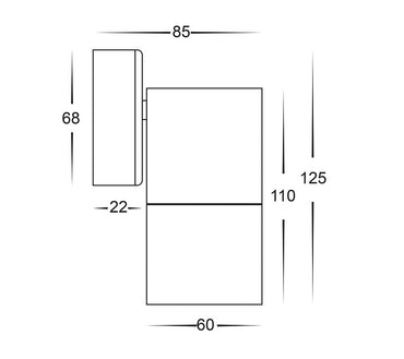 3A Fixed Down Wall Light Black