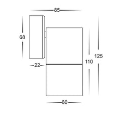 3A Fixed Down Wall Light Titanium