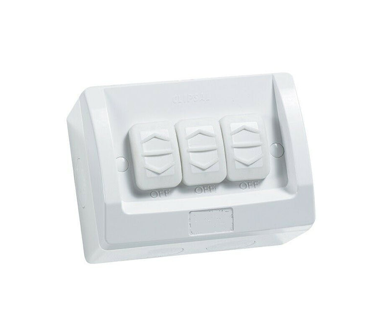 3A AU Triple Weatherproof Light Switch