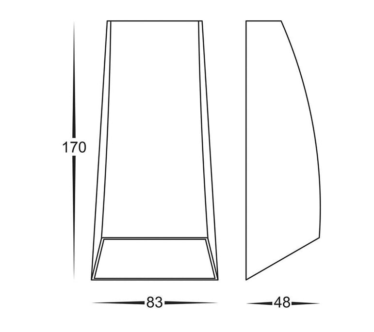 3A Curve Up & Down Wall Light Black