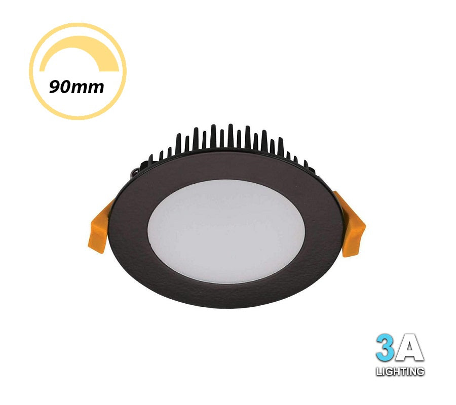 3A 13W LED Dimmable Downlight CCT Flush Black DL1560BK