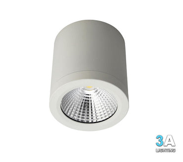 3A 15W LED Surface Mount Cylinder Downlight White