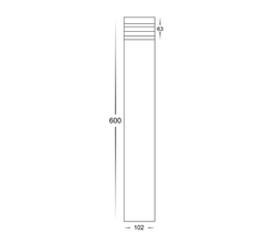 Havit Maxi Louvred LED Bollard Light 600mm Black Stainless Steel