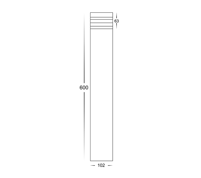 Havit Maxi Louvred LED Bollard Light 600mm 316 Stainless Steel