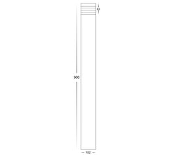 Havit Maxi Louvred LED Bollard Light 900mm 316 Stainless Steel