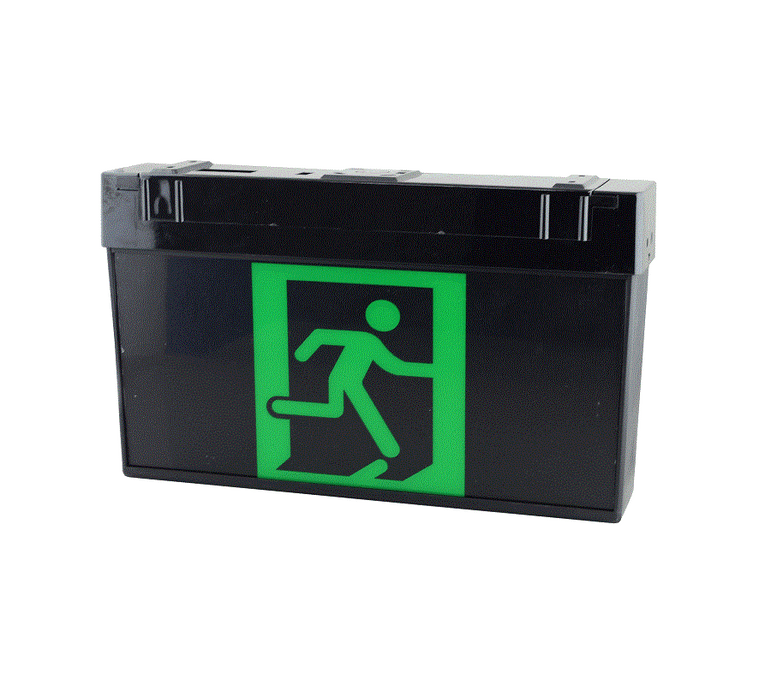 Tradelike RAMBO 3W LED Emergency Exit Sign Black