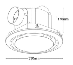Martec Gyro Round Bathroom Exhaust Fan