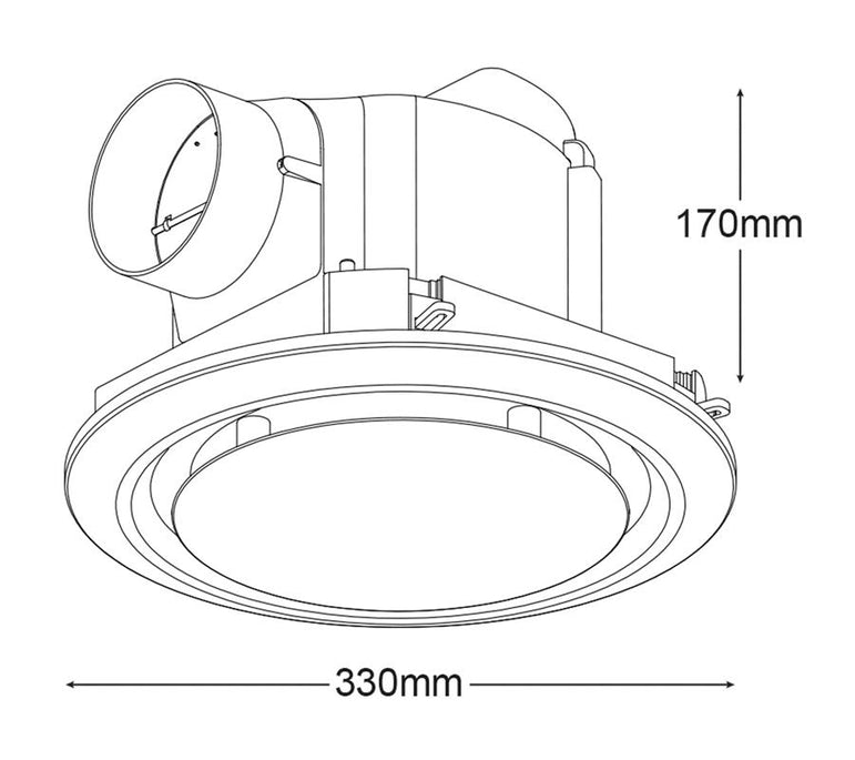 Martec Gyro Round Bathroom Exhaust Fan