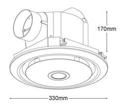 Martec Gyro Round Bathroom Exhaust Fan & Light