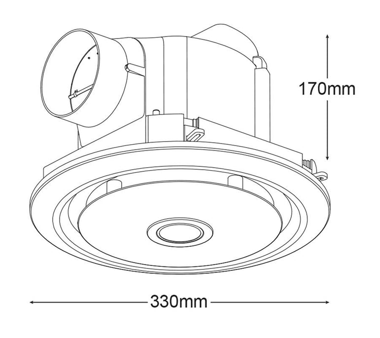 Martec Gyro Round Bathroom Exhaust Fan & Light