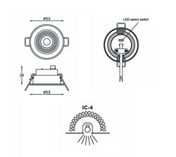 PHL 3W LED Gimble Cabinet Downlight CCT Chrome